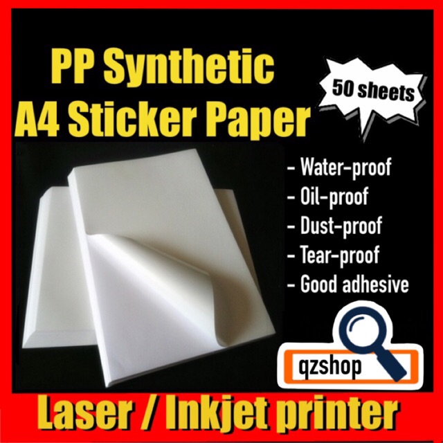 Waterproof Polymer Paper Synthetic Paper Blank Sticker For Laser
