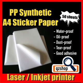 50 Sheets Of A4 Sinthetic Paper Water Tear Proof Label Sticker For