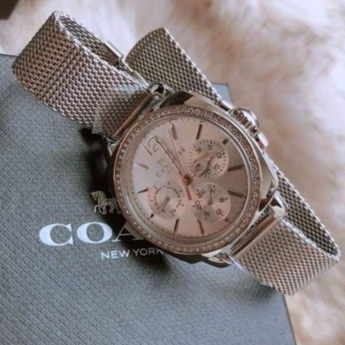 100 Authentic Coach 14502490 14502489 Mini Boyfriend Multifunction Mesh Strap Women s Watch