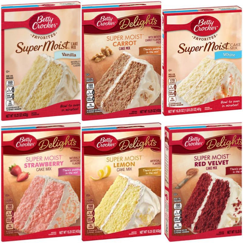 Betty Crocker スーパーモイスト ストロベリー ケーキミックス 432g