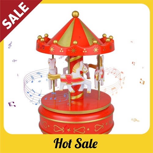 Carousel Music Box 4-Horse Rotating Baby Musical Toy Christmas Gifts ...
