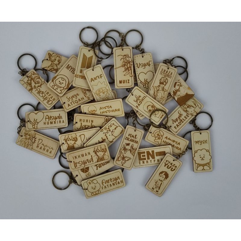 Custom Wooden Keychain Nama Cantik / Gift / Doorgift Kahwin / Hadiah ...