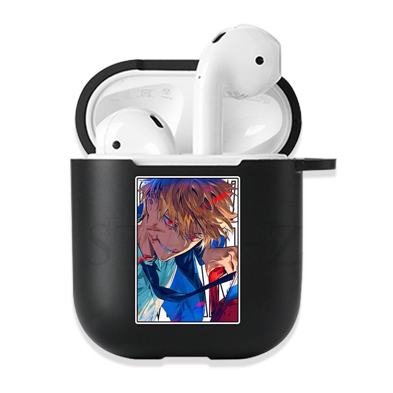 Japan Anime Chainsaw Man Soft Black Silicone Case for Airpods Pro 3 2 1