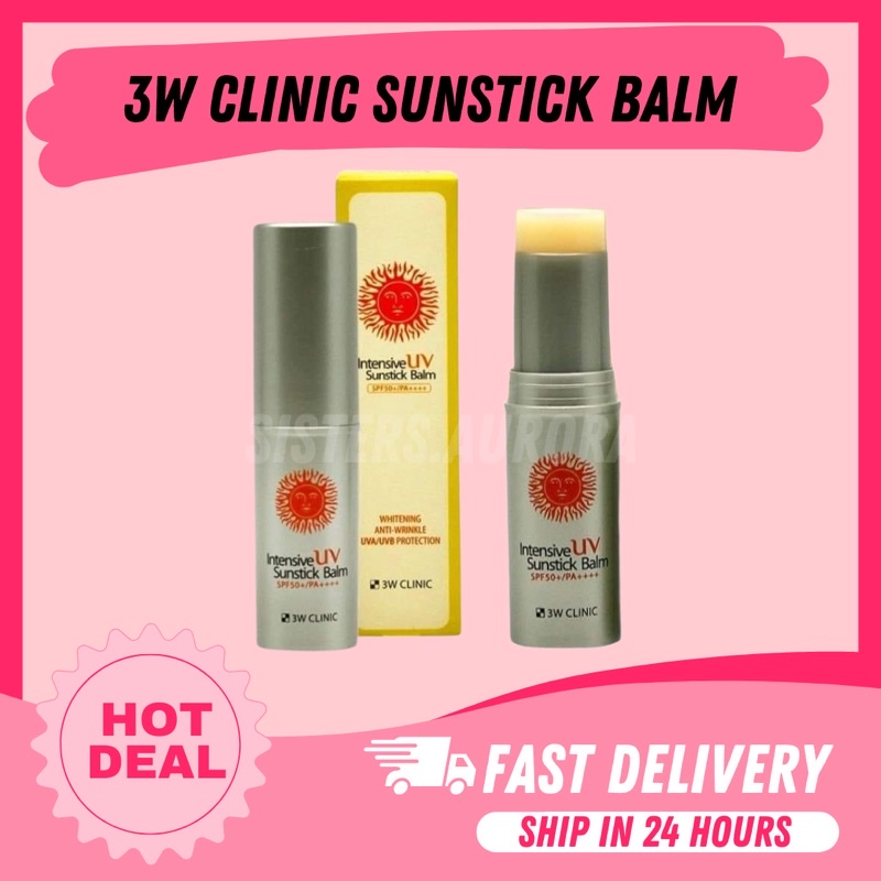 3W CLINIC INTENSIVE UV SUN STICK BALM SPF50+ ORIGINAL FROM KOREA 💯 ...