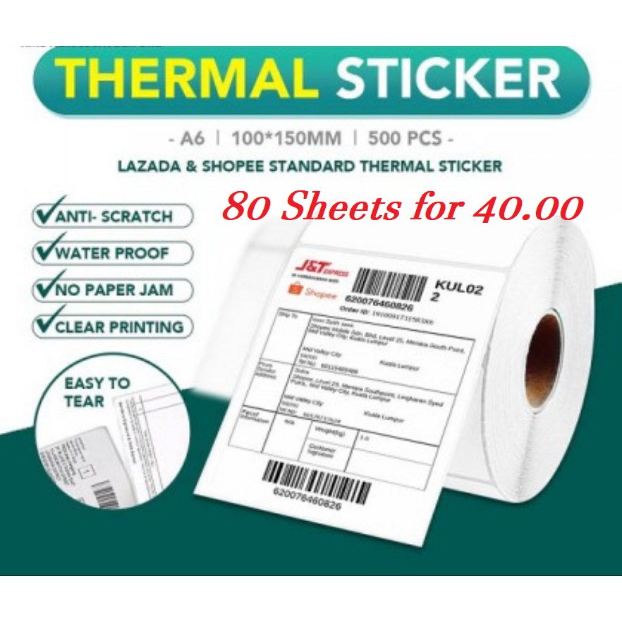 A6 Shipping Waybill Sticker Paper Roll Three Proof A6 Thermal Label Paper 500 Sheets 100mm150mm 4863