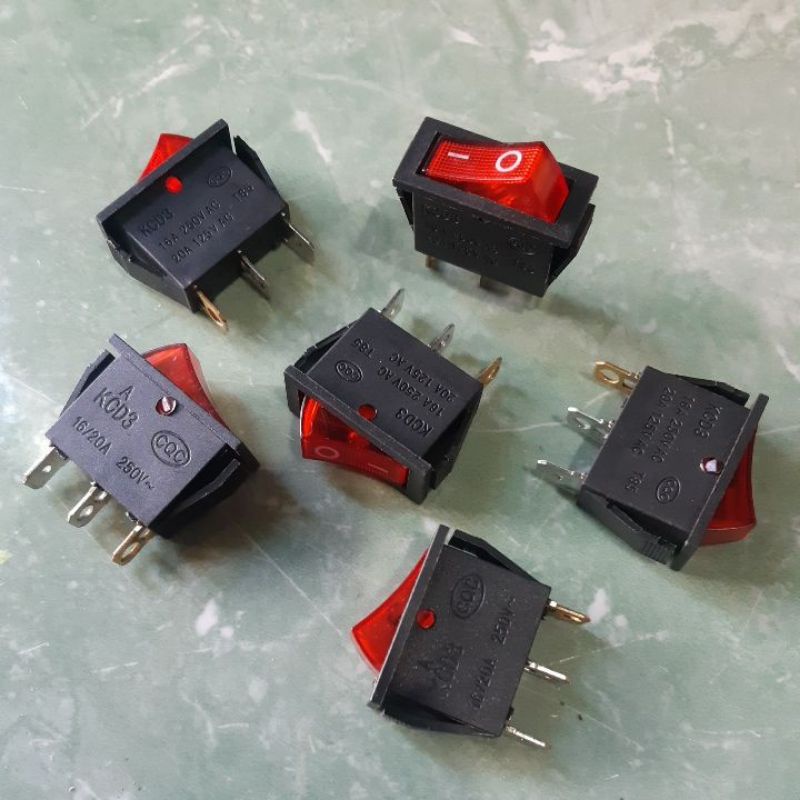 16/20a 3 pin LED on off switch / rocker switch | Shopee Malaysia