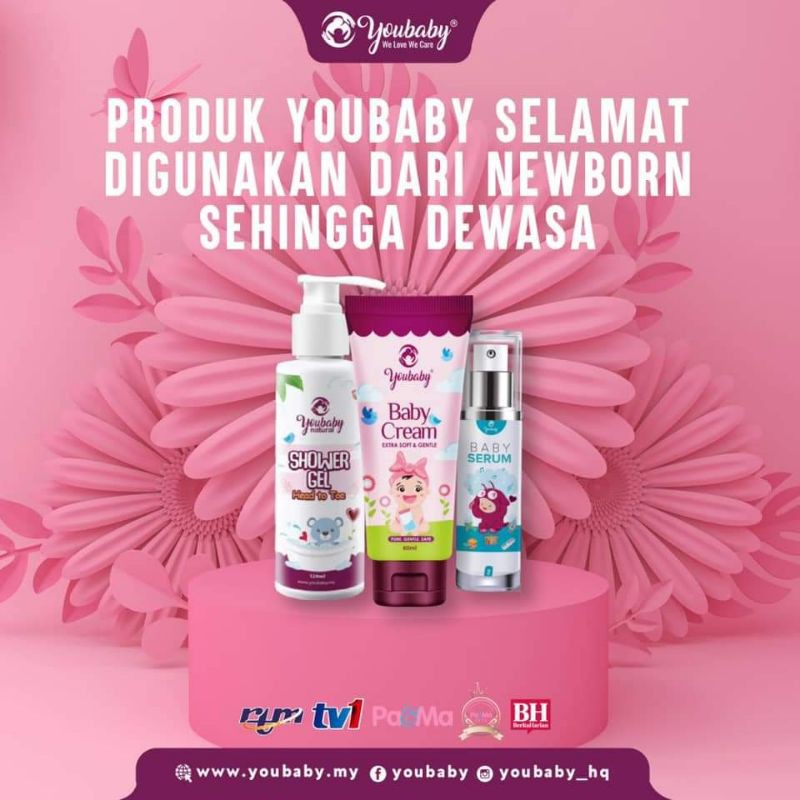 YOUBABY Cream 60ml / Shower Gel 120ml / Baby Serum 30ml Shopee Malaysia