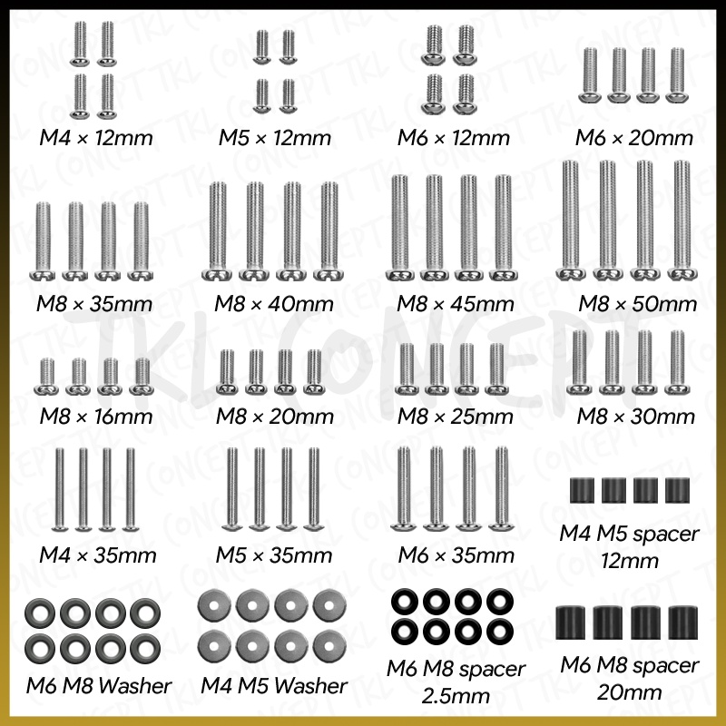 Universal TV Bracket Screw Mounting Skru TV Hardware Kit Pack For