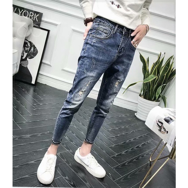 🔥 #ShopeeMY 🔥 Men's Jeans Men Slim Fit Jeans Men Casual Long Pants ...