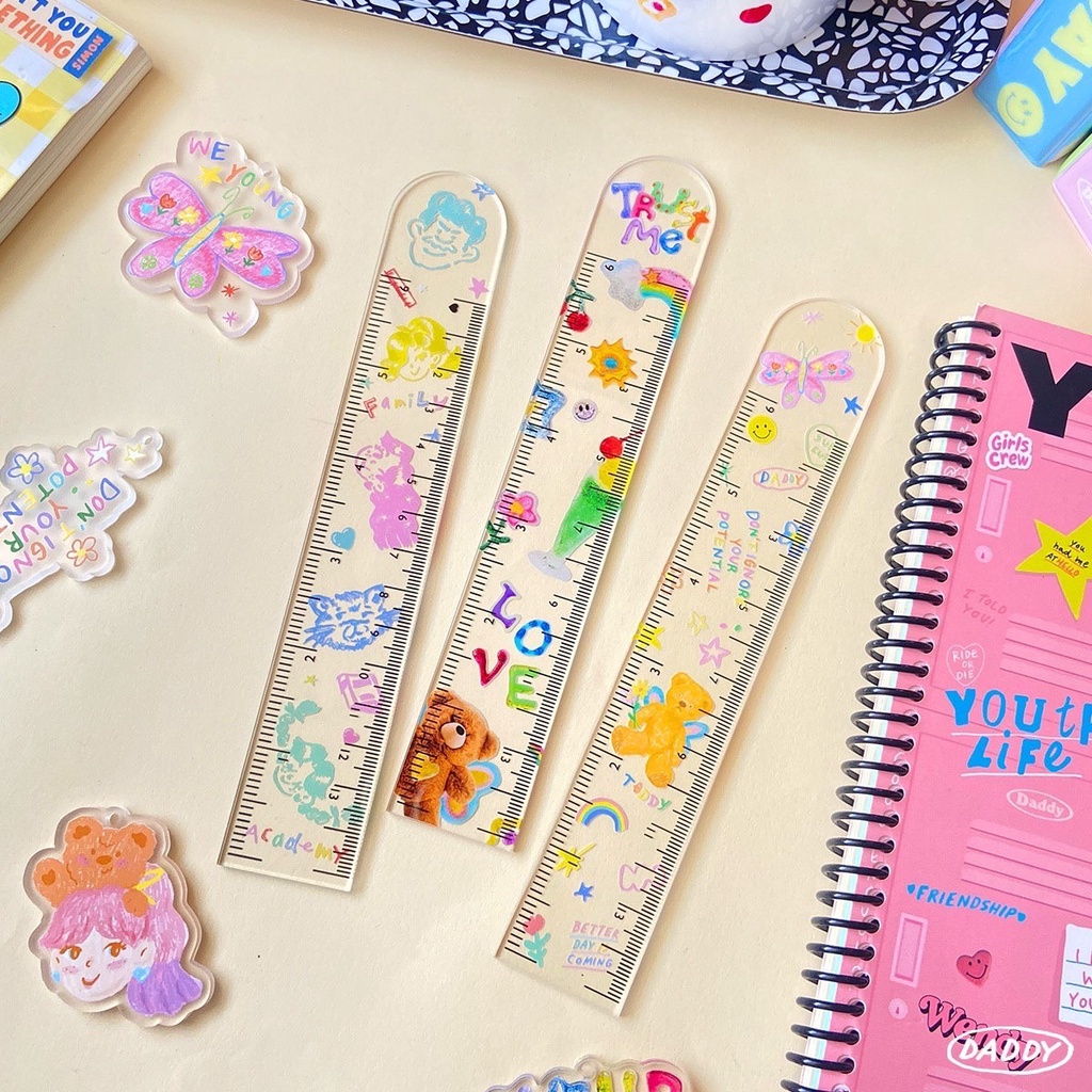 DADDY | Ruler Super Cute Clear 3 Unique Designs | Shopee Malaysia