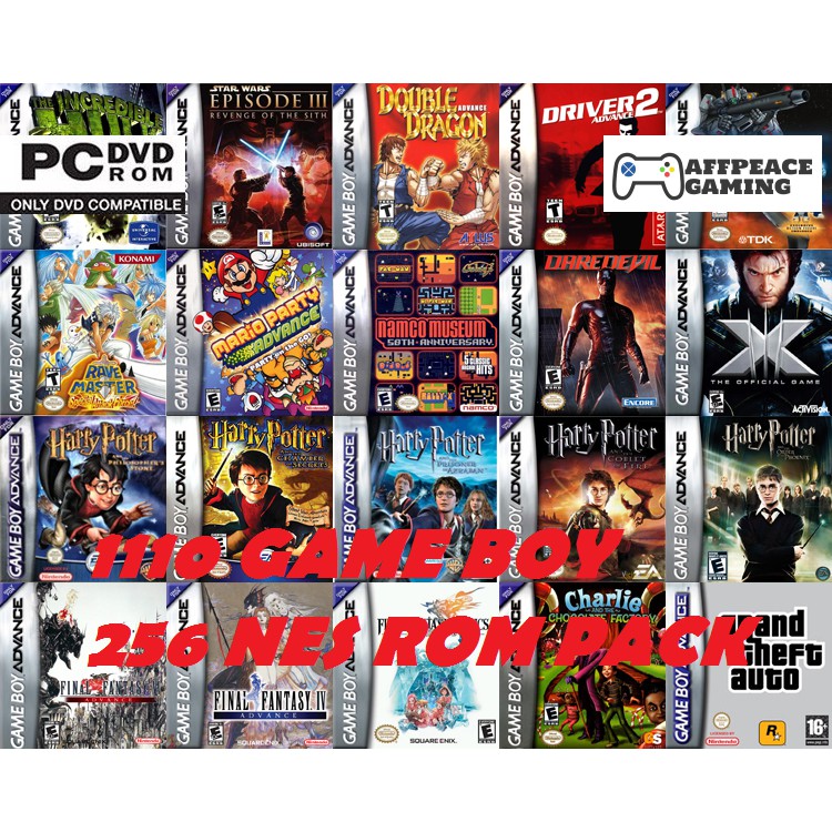 PC GAME) GAMEBOY ADVANCED 1110 ROMS PACK COLLECTION + NES 656 ROMS.