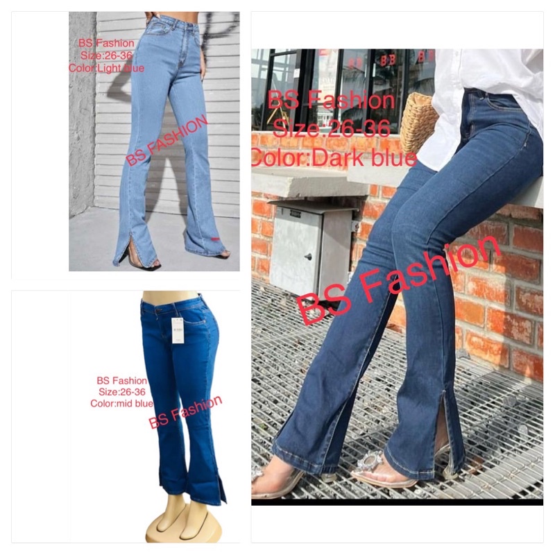 🇲🇾[belah Tapi Potong]{ Bootcut Jeans For Ladies Kain Denim Bergetah