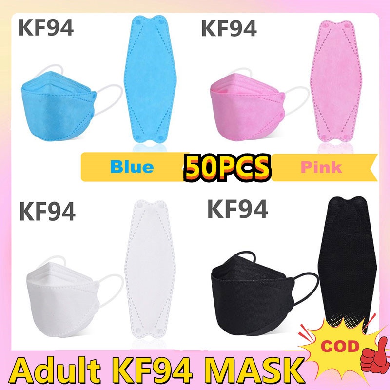 50PCS KF94 Adult Face Mask kn95 kn94 Anti-Virus Covid KF94 Adult ...