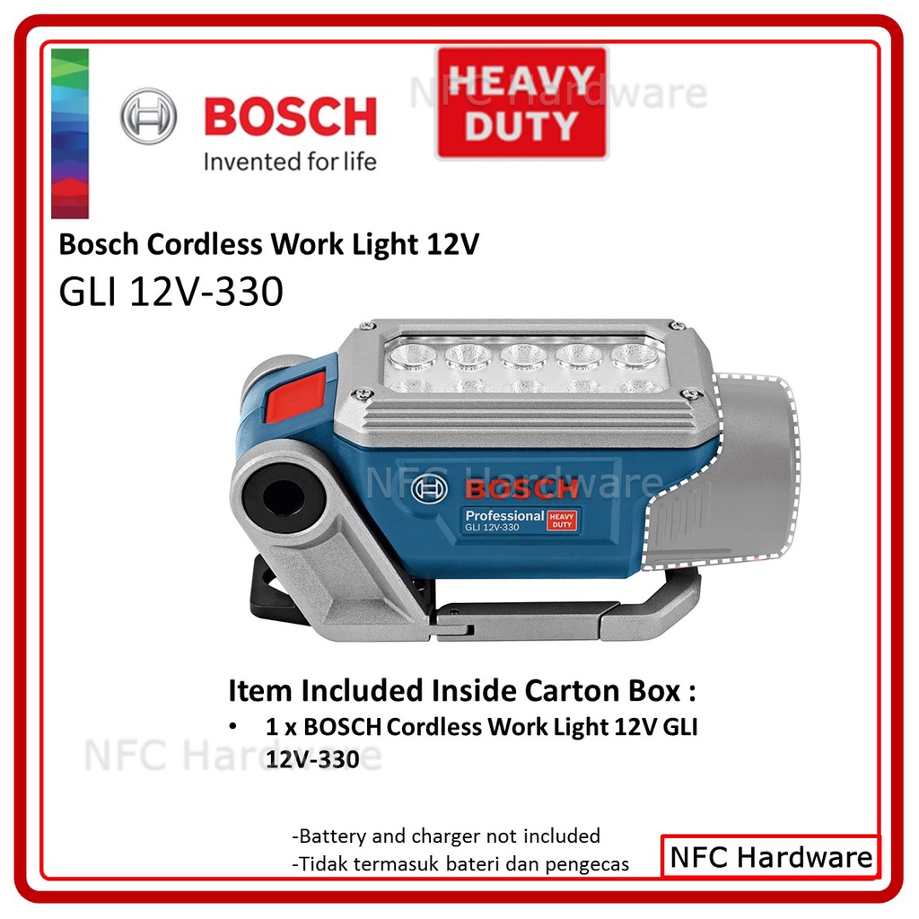 Bosch Cordless Work Light 12V GLI 12V330 Shopee Malaysia