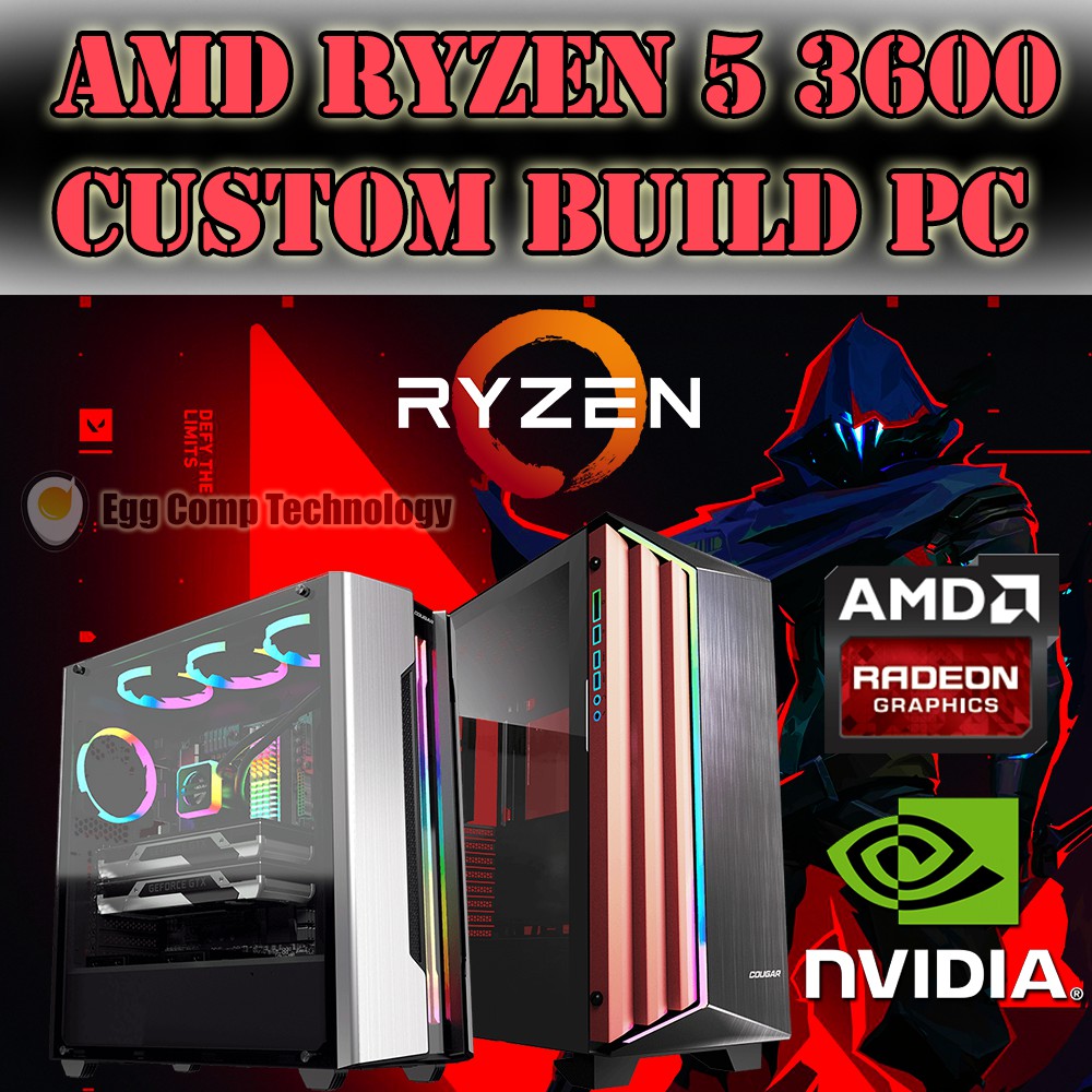 GAMING DESKTOP COMPUTER RYZEN 5 3600 DDR4 B450M GTX1650 RX570 RX580 SSD  VALORANT CYBERPUNK | Shopee Malaysia