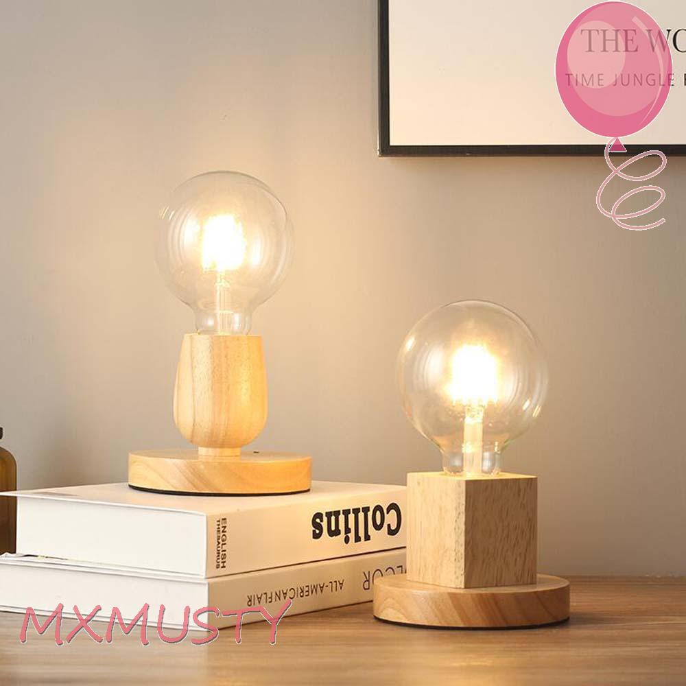 MXMUSTY 8 styles Bulb Holder Household Wood Lamp Holder Lamp Base Night