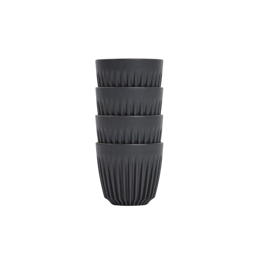 Huskee HuskeeCup 4-Pack Houtskool 6 Oz - Duurzame Herbruikbare Koffiekoppen