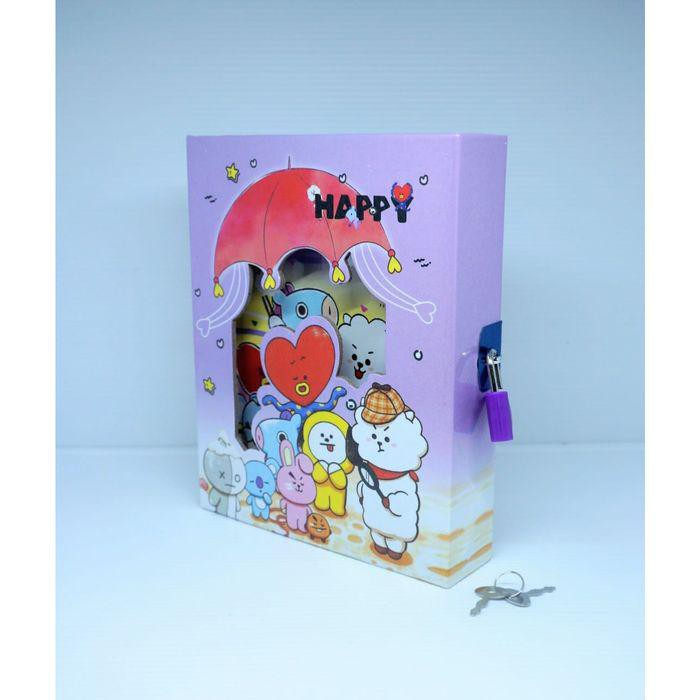 UNGU Secret Writing Book/Diary/Diary With Bts Bt21 Character Lock ...