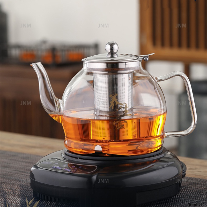 1.2L Glass Teapot Glass teapot that can be heated with an induction cooker Heat Resistant Flower Teapot Kettle Shopee Malaysia