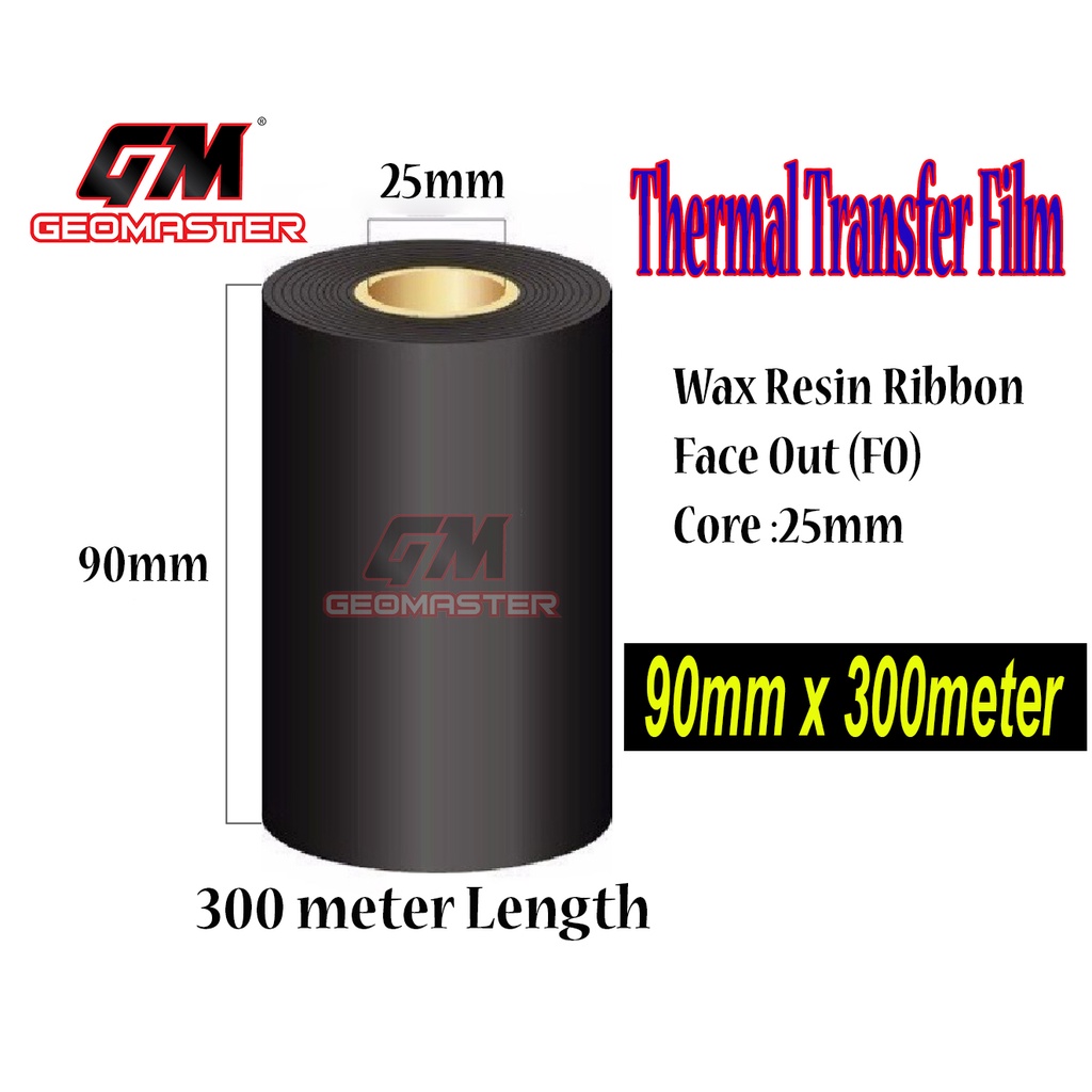 Barcode Transfer Film 90mm x 300 meters Barcode wax ribbon Thermal 90mm ...