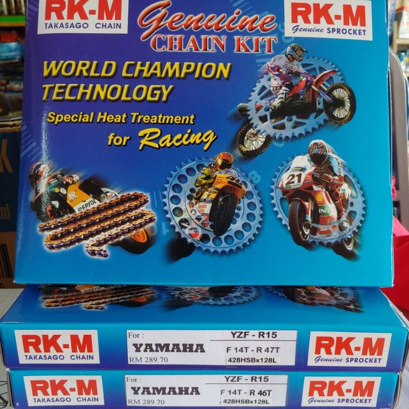 Sprocket set spoket RK-M RKM YAMAHA R15 R 15 14 14T 46T 47T 48T ...
