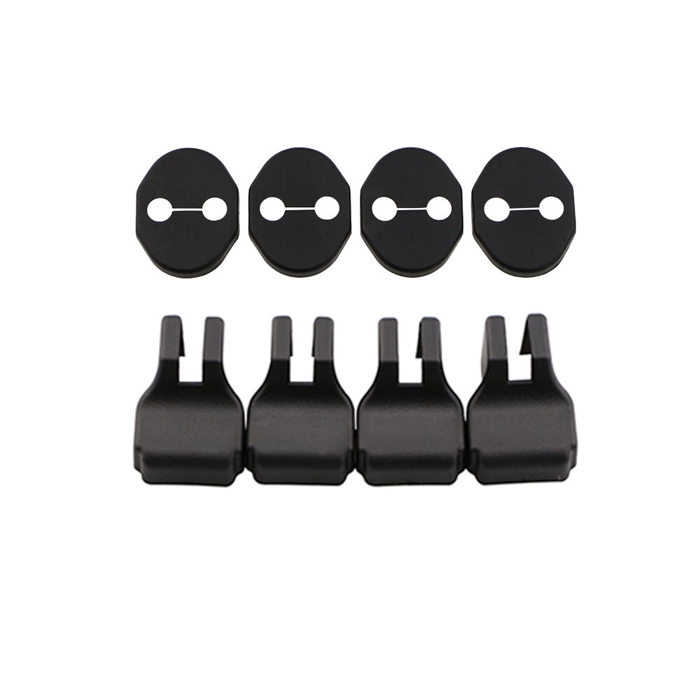 8PCS Universal Car Door Latch Covers Seal Caps - (4 Black + 4