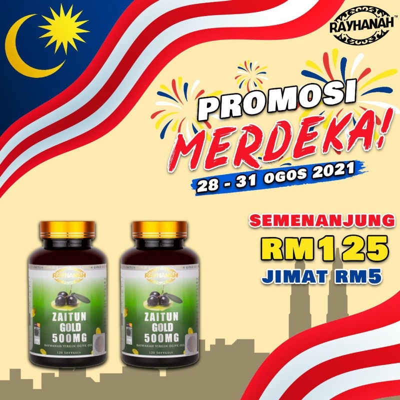 Promosi Merdeka Minyak Zaitun Gold 500mg Produk Rayhanah | Shopee Malaysia