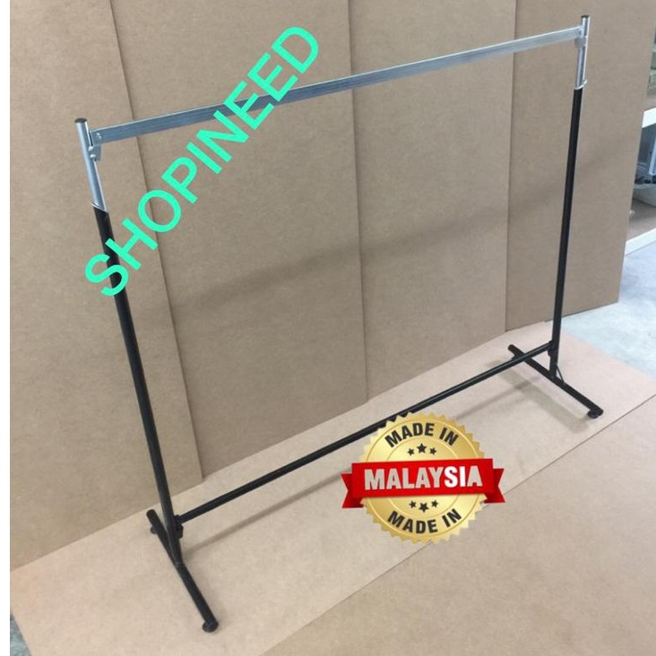 Clothes Dismantle Stand L4'ft/ Black & Silver /Clothes Rack/ Baju Rak ...
