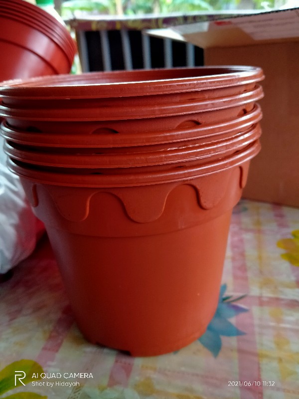 Mini Plastic Flower Pots vase / Pasu Bunga Plastik kecil Coklat Tebal Tahan  Lasak 【Ø55mm】