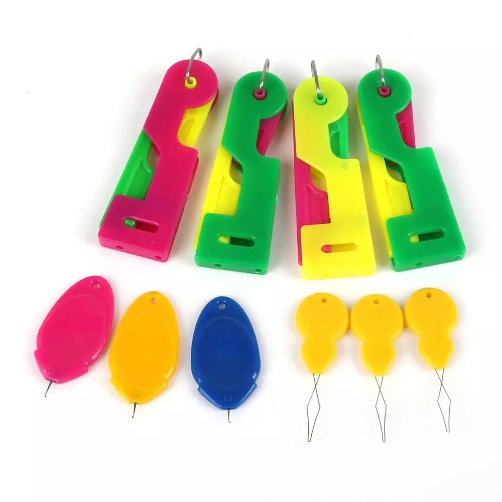 3pcs Plastic Handle Craft Thread Cutter+Threader Sewing Use Tool ...