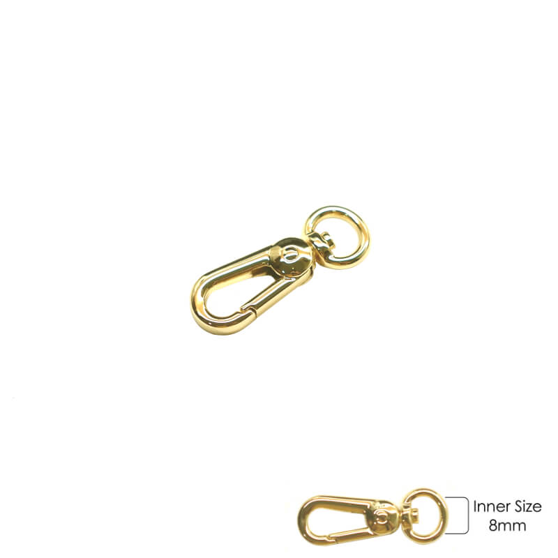 Swivel Hook/ Keychain Hook / Bag Hook /Dog Hook 10mm Col. Gold & Nickel