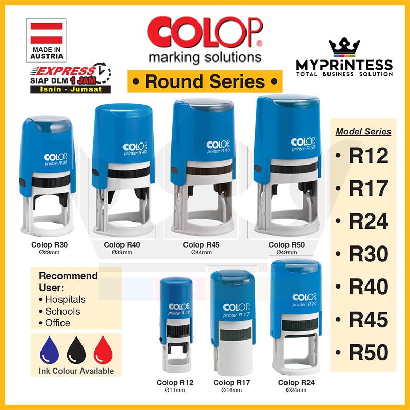 * SAME DAY POST * Rubber Stamp Colop R12/R17/R24/R30/R40/R45/R50 Cop ...