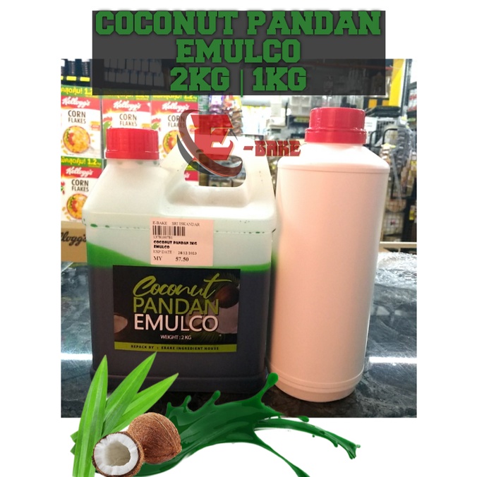 COCONUT PANDAN EMULCO 2KG | 1KG | PERASA PANDAN KELAPA BERWARNA 1KG ...