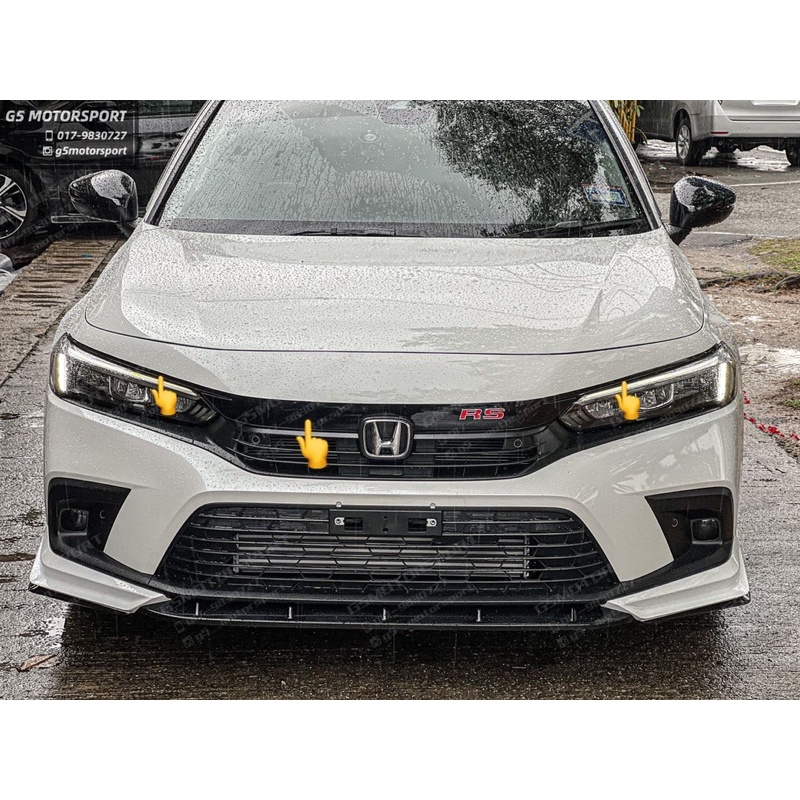 Honda Civic FE 2022 Front Grill Cover Gloss Black Shopee Malaysia