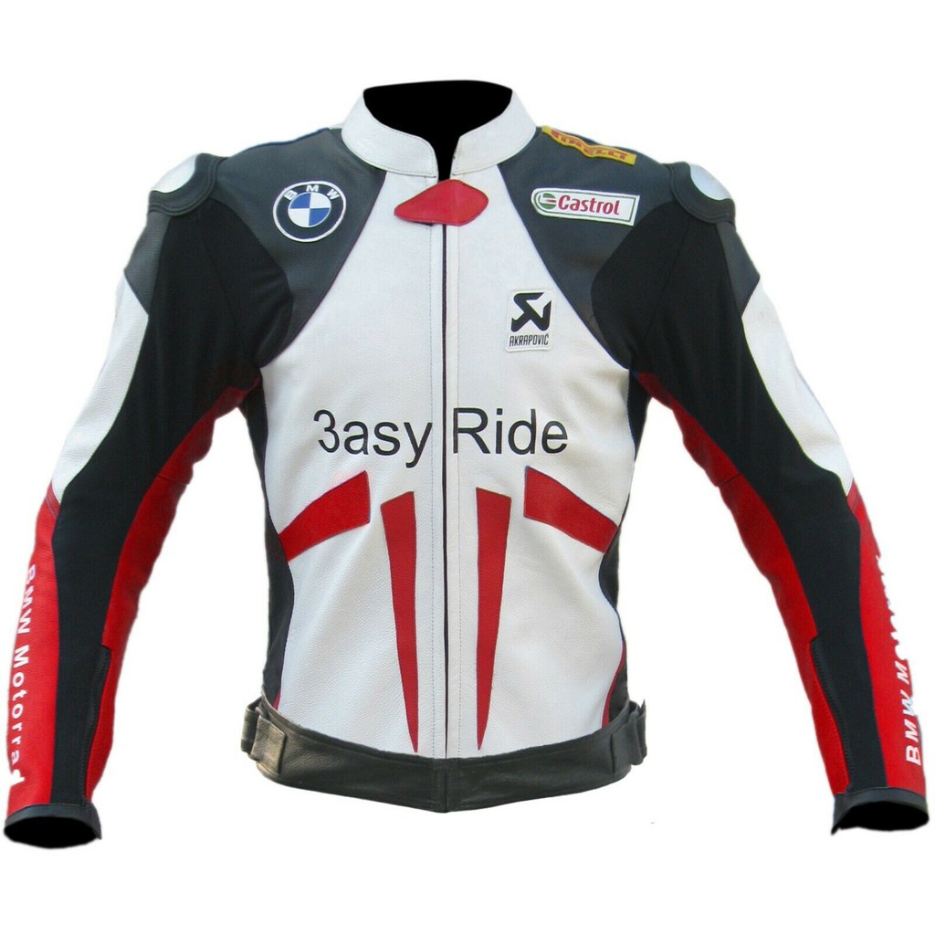 BMW Motorcycle Leather Jackets Biker Racer Motorbike Sports Armor