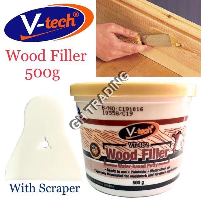 VTech Wood Filler 500g Wood Crake Repair Teak Natural Pengisi Crack