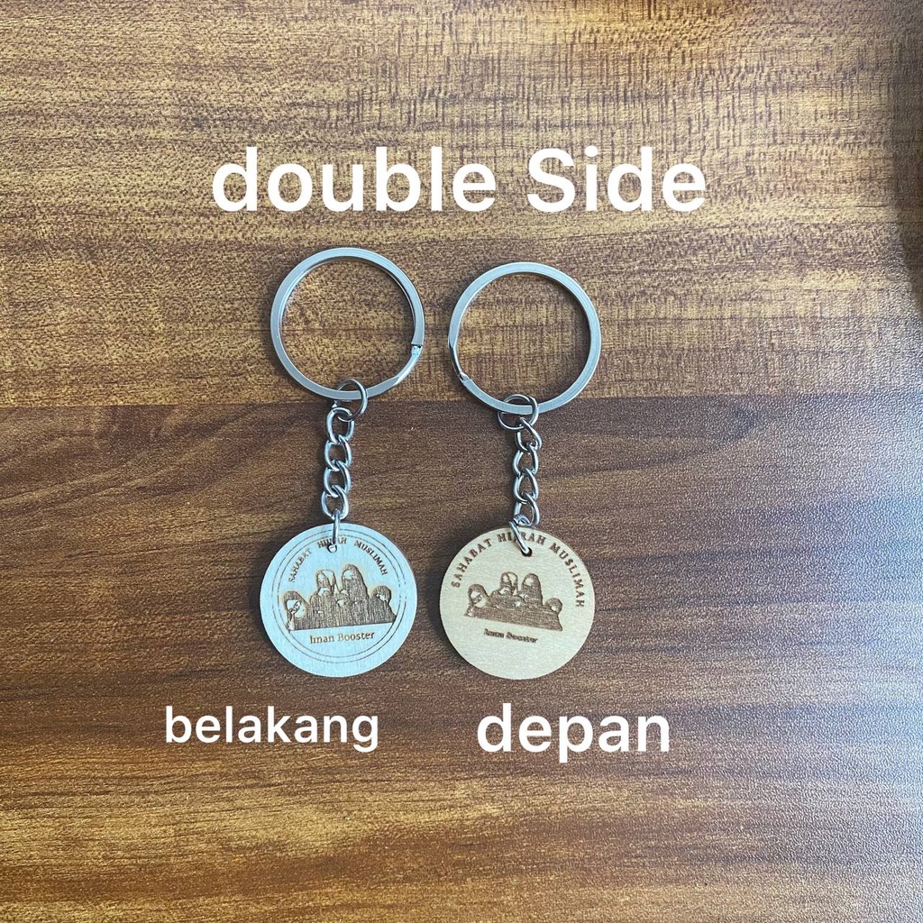 [5 PCS MINIMUM ODER ] Custom Keychain kayu [ custom made ] Logo , nama