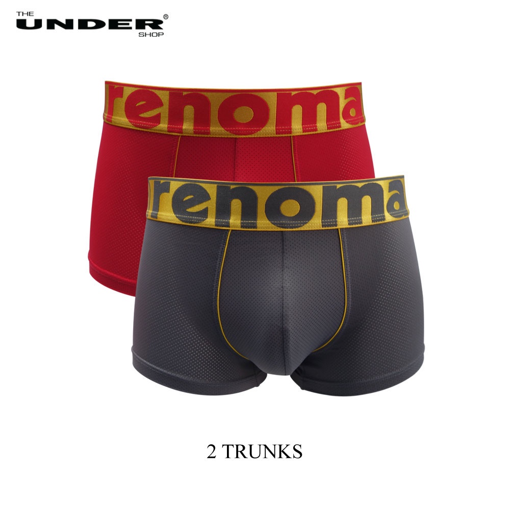 S-2XL) Playboy Men's Underwear Microfiber Spandex Trunk - Assorted Colour  (2 Pieces) B122552-2S