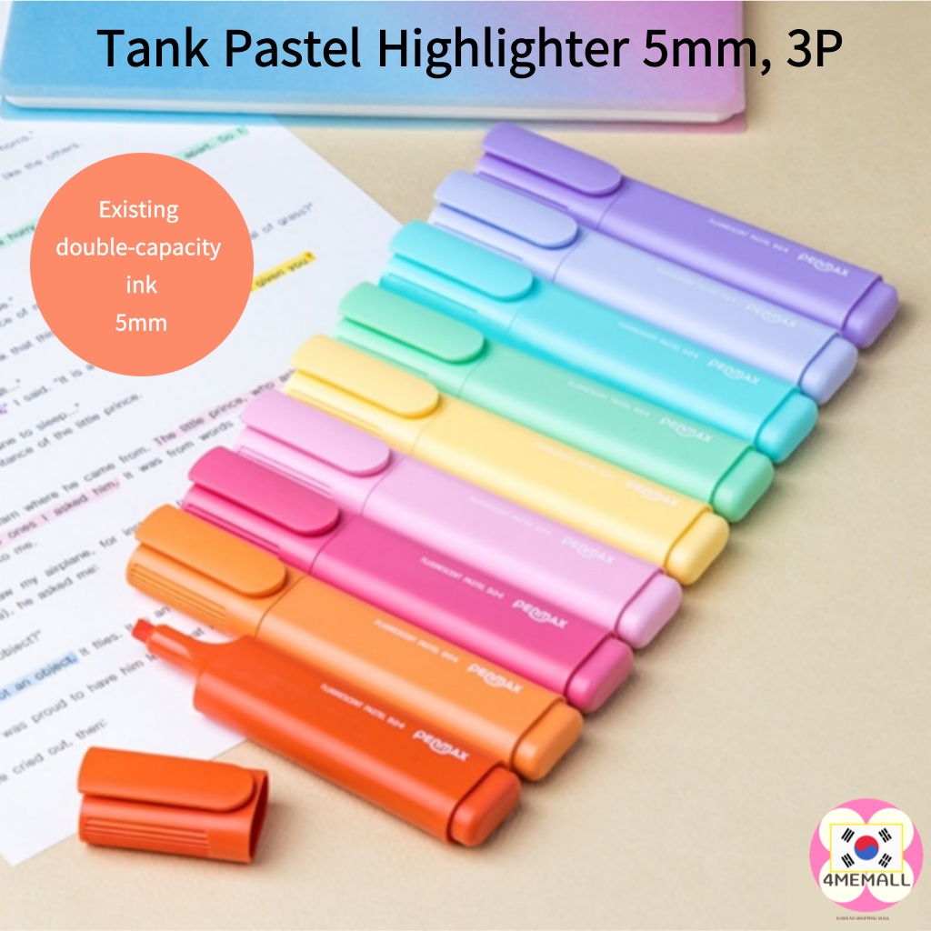 [Daiso Korea] Tank Pastel Highlighter 3P (5mm) Shopee Malaysia