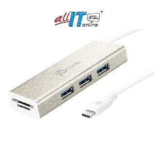 J5Create USB-C Type-C to USB 3.0 Hub / SD & microSD Card Reader Converter JCH347