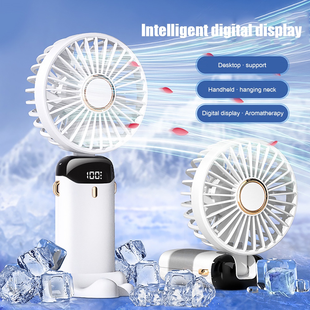 NEW Portable Rechargeable Fan 3000Mah Mini Neck Fan LED Display