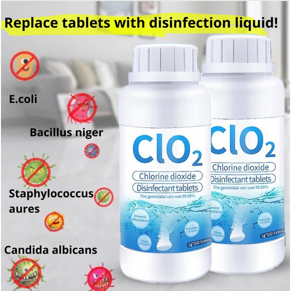 100pcs Disinfection Slice Sterilization•Efficient Kill Bacteria Tablet消毒液/84消毒泡腾片 全面消毒杀菌