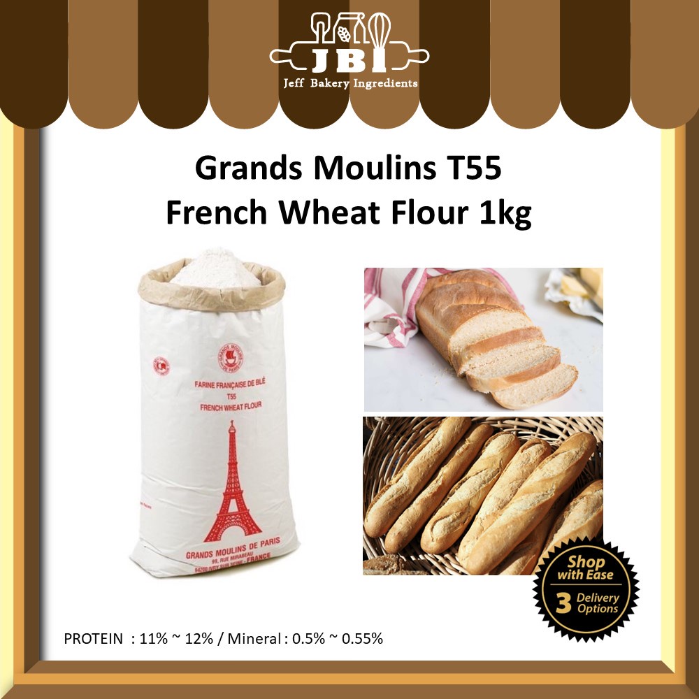 French Flour T45/T55/T65 Grands Moulins/Farine De Mon High Protein ...