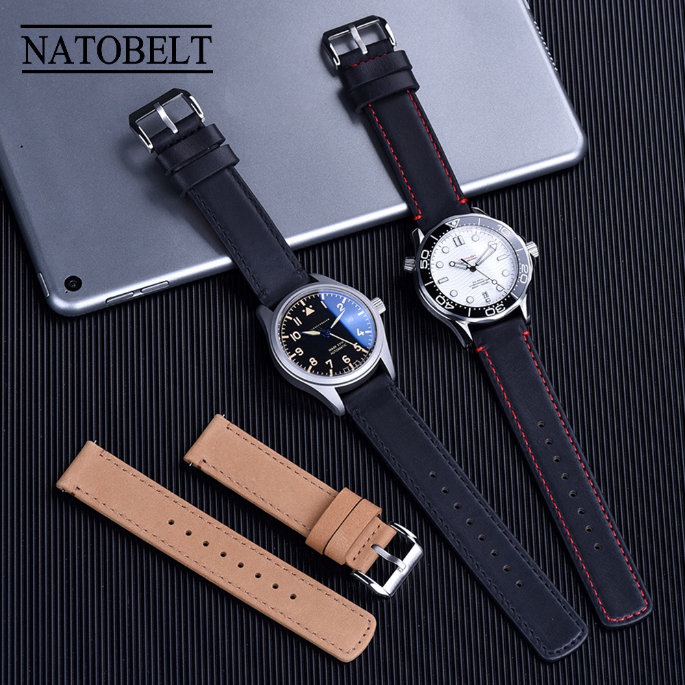 Leather Watch Strap 18mm 20mm 22mm Leather Quick Release Strap Vintage