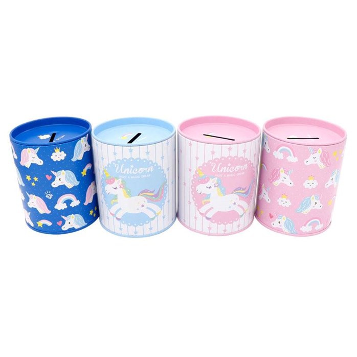 Unicorn Cartoon Coins Money Iron Box for kids girl | Tabung besi duit ...