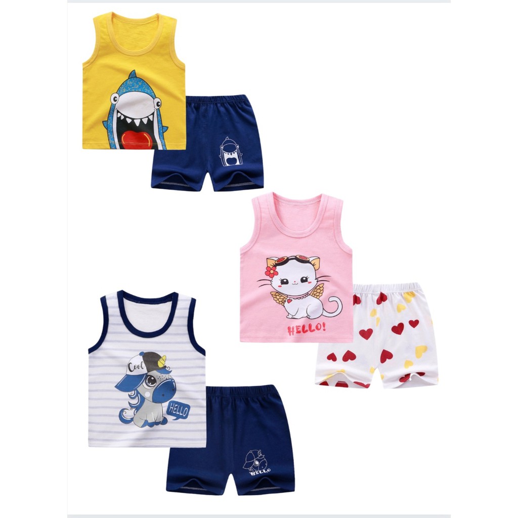 (CLEARANCE) Singlet Set For Kids/ Singlet Set Kanak-Kanak 3 bulan ...