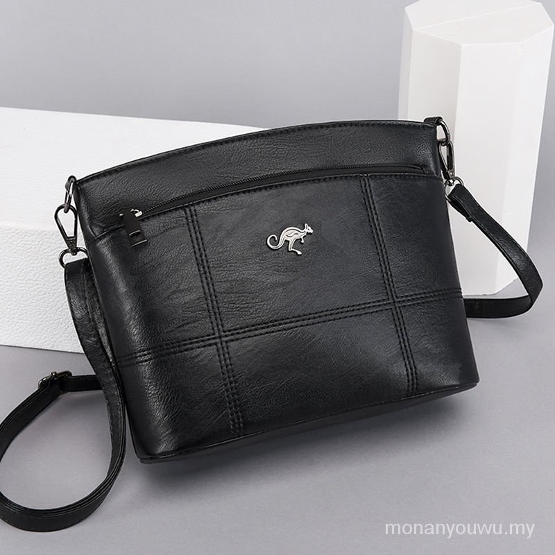 Ladies Leather Texture Bag New Style Girls Shoulder Large Capacity