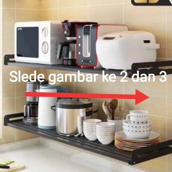 PUTIH HITAM Kitchen Hanging Rack - Spice Rack - Wall Mounted Iron Shelf ...