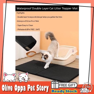 Cat Litter Mat and Pee Pad Honeycomb Double Layer Waterproof Urine