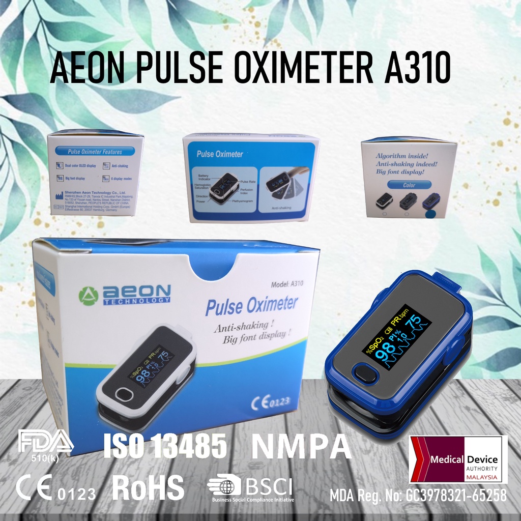 [Ready Stock] AEON PULSE OXIMETER A310 (MDA APPROVED) Shopee Malaysia